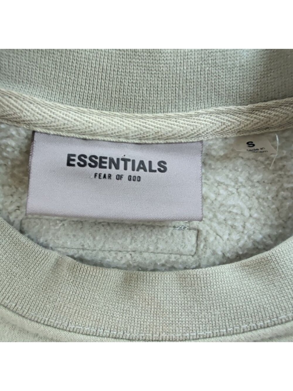 Fear of God Essentials Sweatshirt Mens S Sage Green Logo Crewneck Fleece - Picture 7 of 16